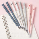 Conjunto de 4 canetas de gel apagáveis com desenhos fofos de urso e porco. Canetas kawaii para material escolar, ideais para escrever, fazer anotações e usar em diários. Presente perfeito para crianças.