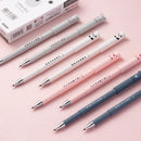 Conjunto de 4 canetas de gel apagáveis com desenhos fofos de urso e porco. Canetas kawaii para material escolar, ideais para escrever, fazer anotações e usar em diários. Presente perfeito para crianças.