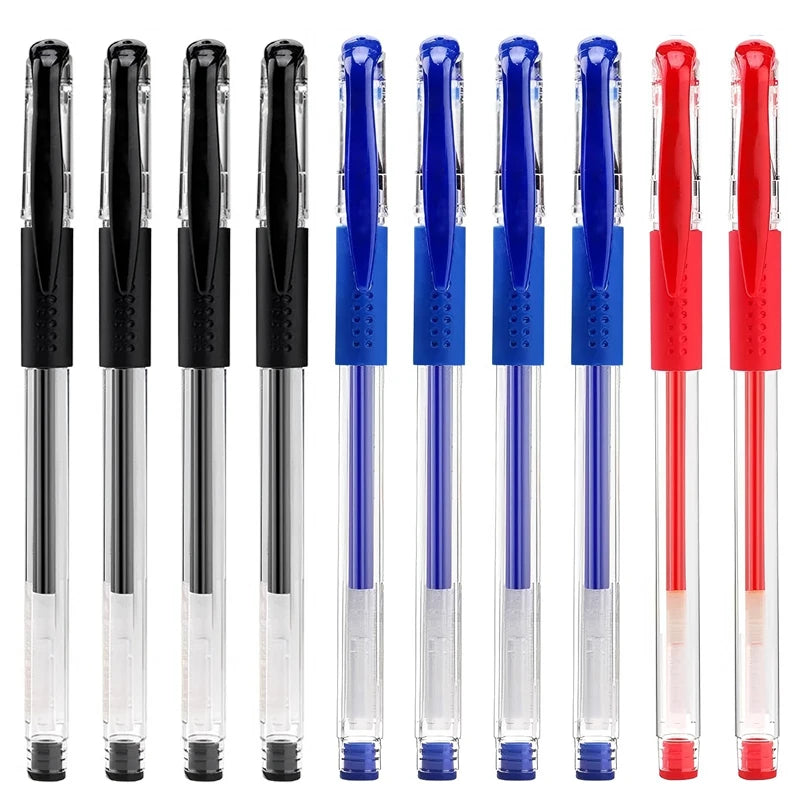 Caneta Rollerball com Tinta Gel, Material de Escritório, Cores da Tinta: Preta, Azul e Vermelha, Ponta Esferográfica 0,5mm, Ideal para Estudantes e Alunos.