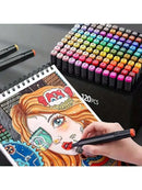 Conjunto de Marcadores Artísticos com 60 peças, Canetas Pincel Aquareláveis para Estudantes, Marcadores de Ponta Dupla à Base de Óleo para Estudantes de Arte