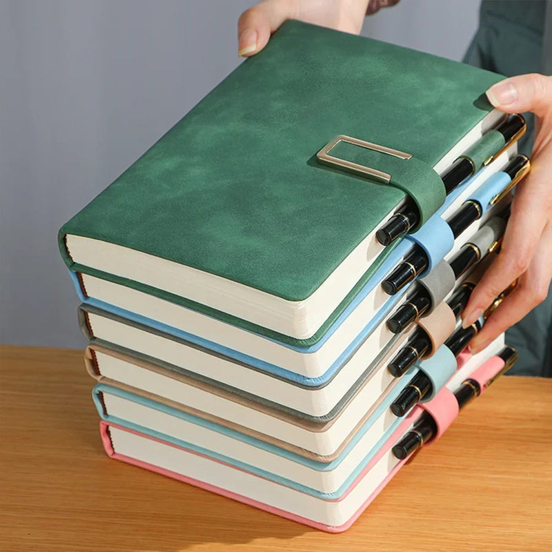 Caderno personalizado de couro vintage A5 com capa flexível – Companheiro perfeito para reuniões de negócios e para a vida universitária.