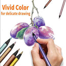 Conjunto de 12 Lápis de Cor Metálicos para Desenho, Esboço e Pintura - Materiais de Arte