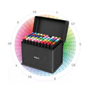 Conjunto de Marcadores Artísticos com 60 peças, Canetas Pincel Aquareláveis para Estudantes, Marcadores de Ponta Dupla à Base de Óleo para Estudantes de Arte