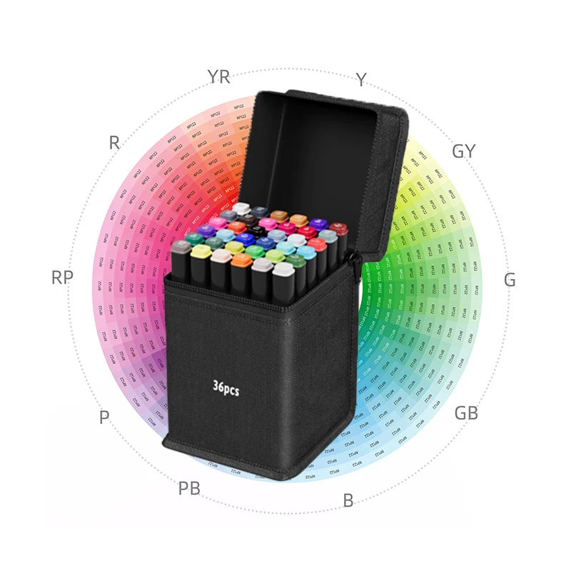 Conjunto de Marcadores Artísticos com 60 peças, Canetas Pincel Aquareláveis para Estudantes, Marcadores de Ponta Dupla à Base de Óleo para Estudantes de Arte