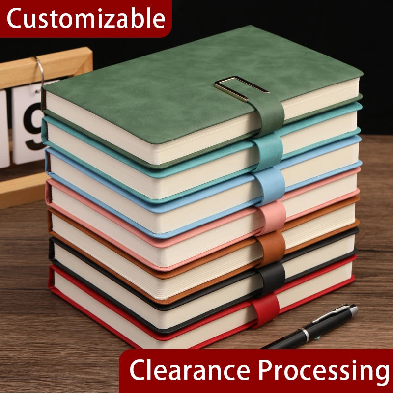 Caderno personalizado de couro vintage A5 com capa flexível – Companheiro perfeito para reuniões de negócios e para a vida universitária.