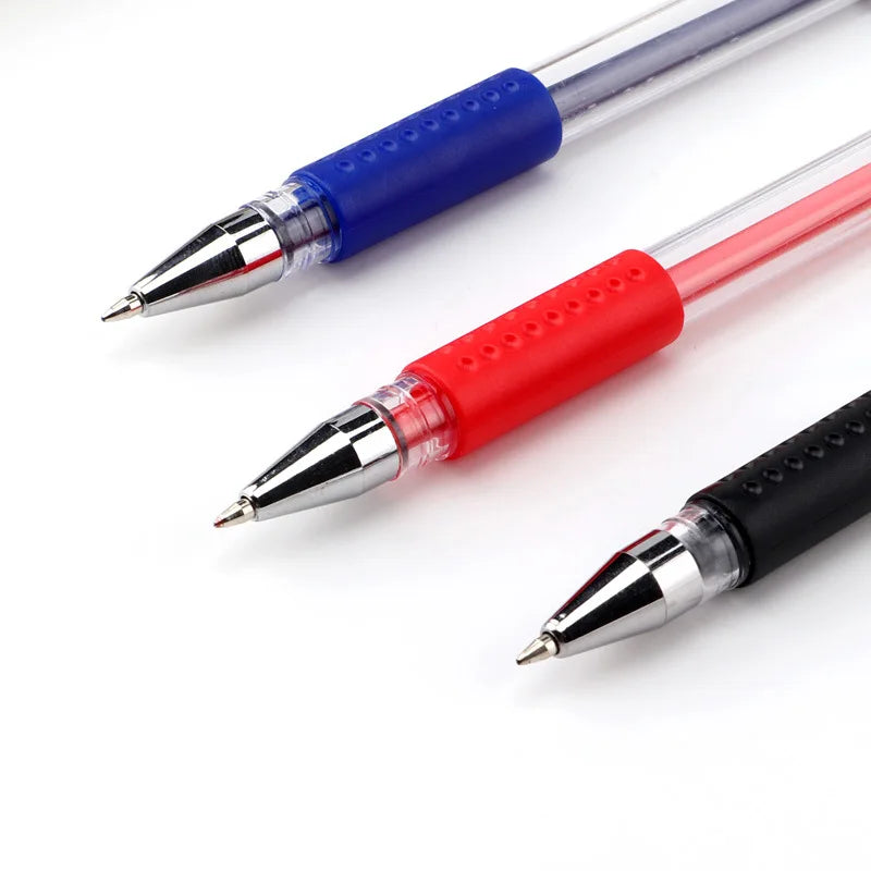 Caneta Rollerball com Tinta Gel, Material de Escritório, Cores da Tinta: Preta, Azul e Vermelha, Ponta Esferográfica 0,5mm, Ideal para Estudantes e Alunos.