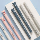 Conjunto de 4 canetas de gel apagáveis com desenhos fofos de urso e porco. Canetas kawaii para material escolar, ideais para escrever, fazer anotações e usar em diários. Presente perfeito para crianças.