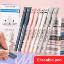 Conjunto de 4 canetas de gel apagáveis com desenhos fofos de urso e porco. Canetas kawaii para material escolar, ideais para escrever, fazer anotações e usar em diários. Presente perfeito para crianças.