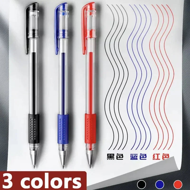 Caneta Rollerball com Tinta Gel, Material de Escritório, Cores da Tinta: Preta, Azul e Vermelha, Ponta Esferográfica 0,5mm, Ideal para Estudantes e Alunos.